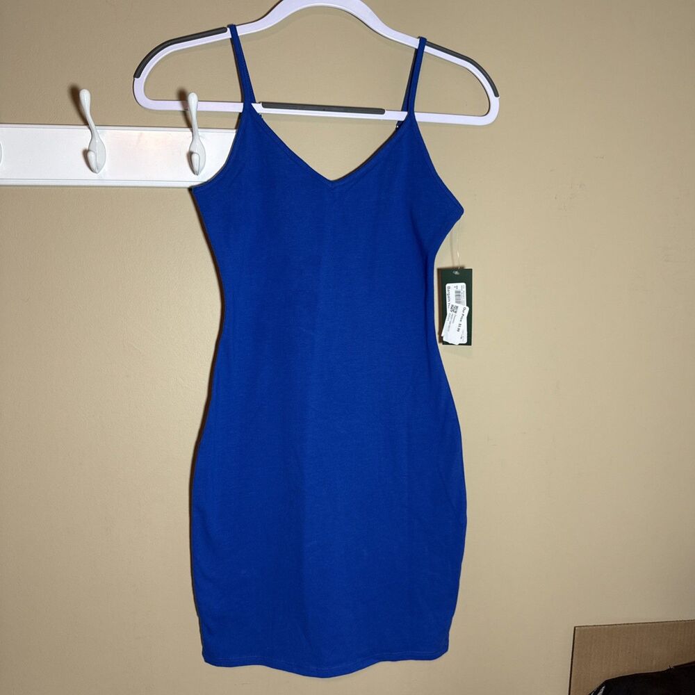 NWT Wild Fable Royal Blue Sleeveless Bodycon T-shirt Dress Women’s S 4031